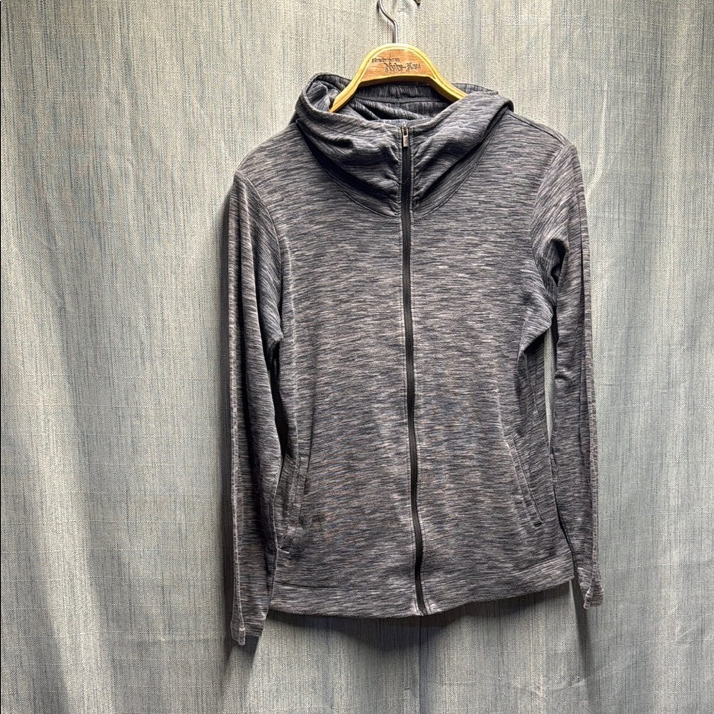 🏴 Columbia Heathered Gray Zip-Up sweater size medium